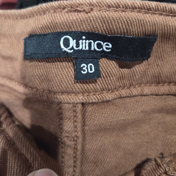 QUINCE Rust Organic Stretch Cotton Twill Wide Leg Cropped Pants size 30 - Picture 4 of 9